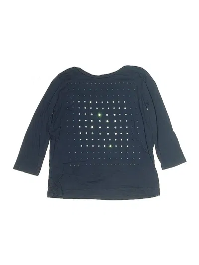Pre-owned Crewcuts Kids' 3/4 Sleeve Top Blue Stars Pattern Crew Neck Tops