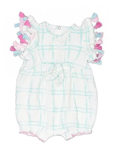 Pre-owned Mud Pie Babies' Short Sleeve Onesie In White