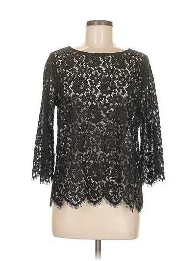 Pre-owned Rafaella 3/4 Sleeve Top Black Boatneck Tops