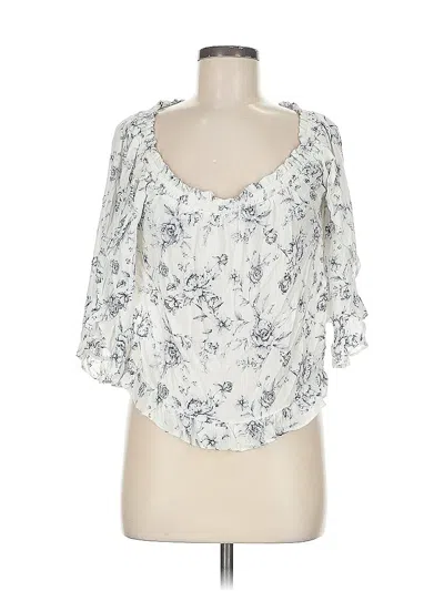 Pre-owned American Eagle Outfitters 3/4 Sleeve Blouse In Blue