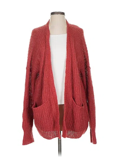 Pre-owned Free People Wool Cardigan Sweater In Orange