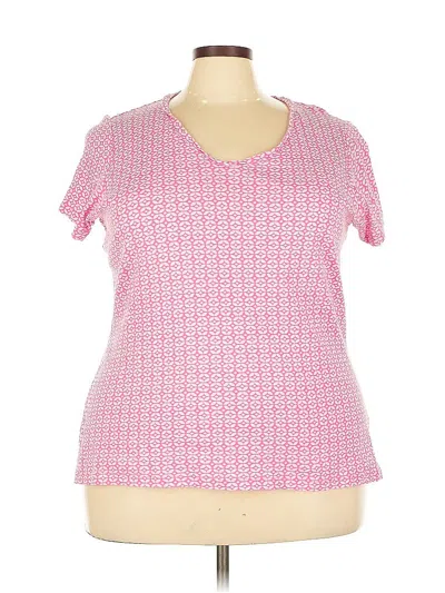 Pre-owned St. John's Bay Short Sleeve Top Pink Sweetheart Neckline Tops