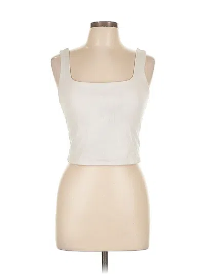 Pre-owned Gaze Tank Top White Strapless Neckline Tops
