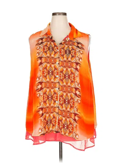 Pre-owned Style & Co Sleeveless Blouse In Orange