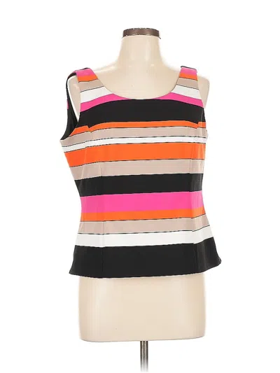 Pre-owned Kasper Sleeveless Top Black Scoop Neck Tops