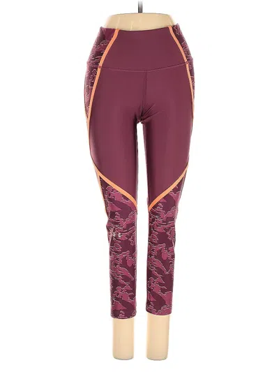 Pre-owned Under Armour Active Pants In Burgundy