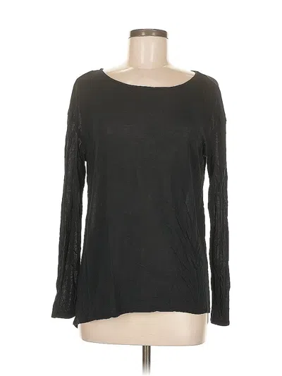 Pre-owned 14th & Union Long Sleeve Top Black Scoop Neck Tops
