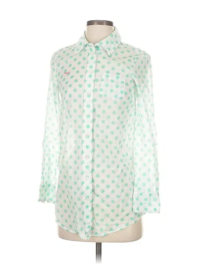 Pre-owned Boden Long Sleeve Blouse In Green