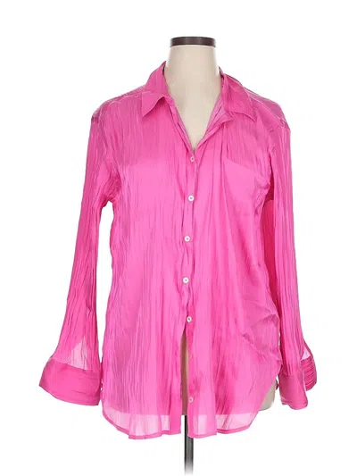 Pre-owned By Anthropologie Long Sleeve Blouse In Pink