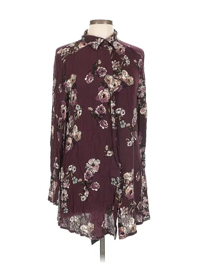 Pre-owned Blu Pepper Casual Dress In Burgundy