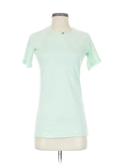 Pre-owned Athleta Short Sleeve Henley Shirt In Green