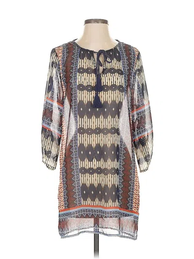 Pre-owned Dylan 3/4 Sleeve Blouse In Brown