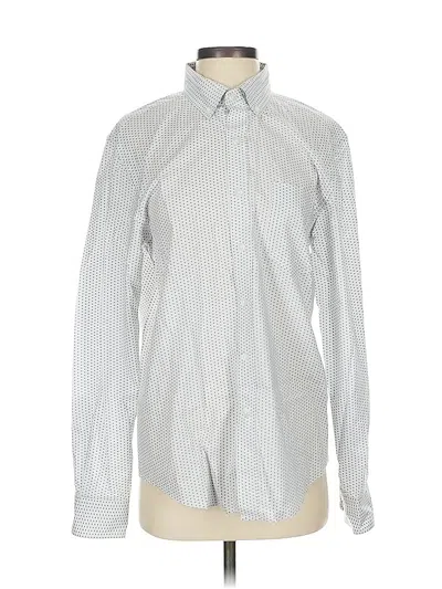 Pre-owned Banana Republic Factory Store Long Sleeve Button Down Shirt In Silver
