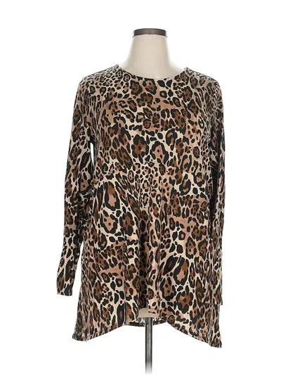 Pre-owned Joan Vass Long Sleeve T-shirt In Brown