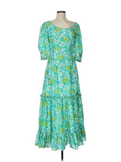 Pre-owned Rixo London Casual Dress In Green