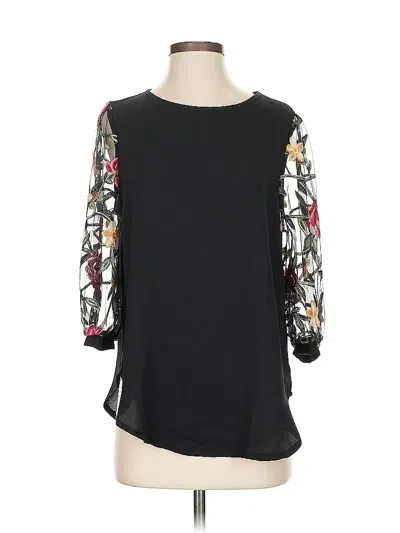 Pre-owned Emery Rose 3/4 Sleeve Blouse In Black