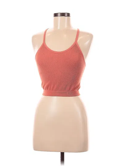 Pre-owned Ododos Sleeveless Top Orange Halter Neckline Tops