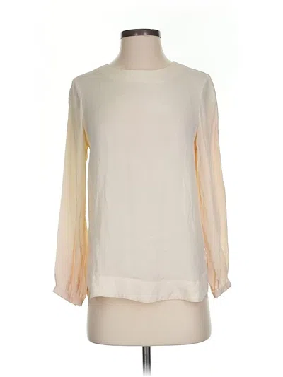 Pre-owned Steven Alan 3/4 Sleeve Silk Top Ivory Boatneck Tops In White