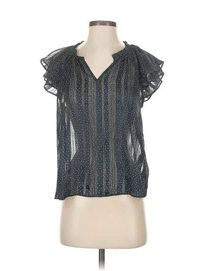 Pre-owned Banana Republic Factory Store Short Sleeve Blouse In Gray