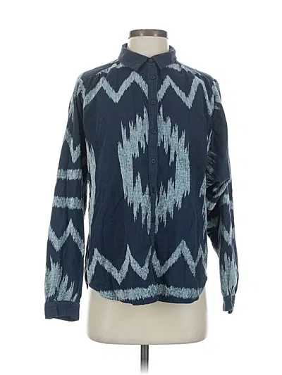 Pre-owned Pilcro Long Sleeve Blouse In Blue