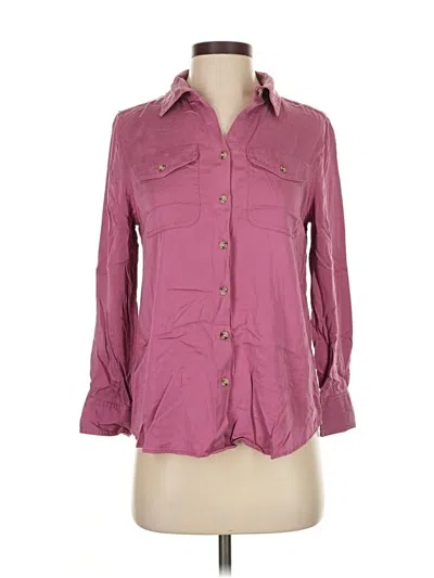 Pre-owned Chico's 3/4 Sleeve Button Down Shirt In Pink