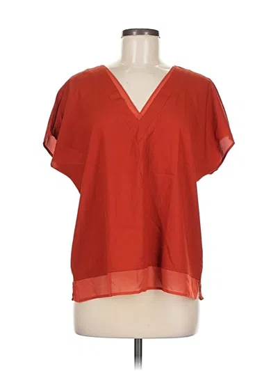Pre-owned Dkny Short Sleeve Blouse In Red
