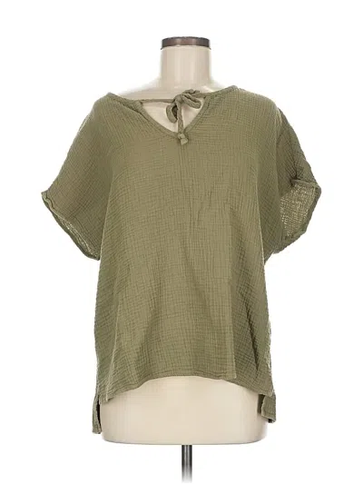 Pre-owned Cloth & Stone Short Sleeve Blouse In Green