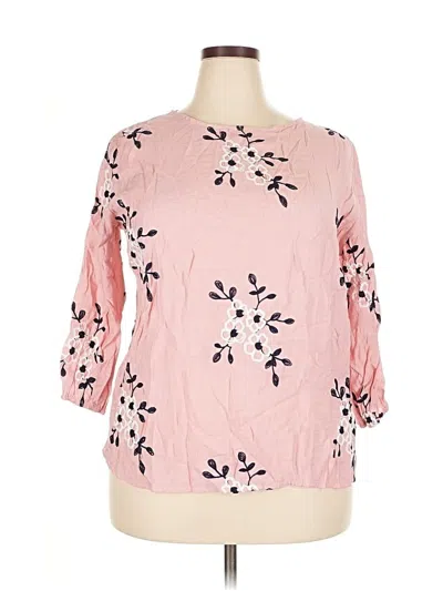 Pre-owned Kindred 3/4 Sleeve Blouse In Pink