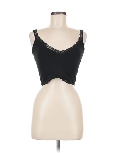 Pre-owned Stradivarius Tank Top Black Sweetheart Neckline Tops