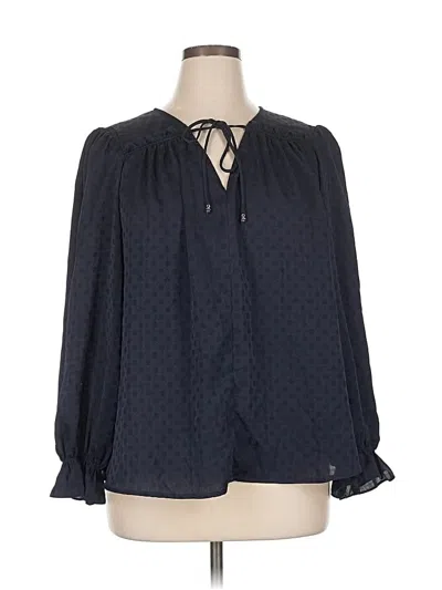 Pre-owned Current Air Long Sleeve Blouse In Blue