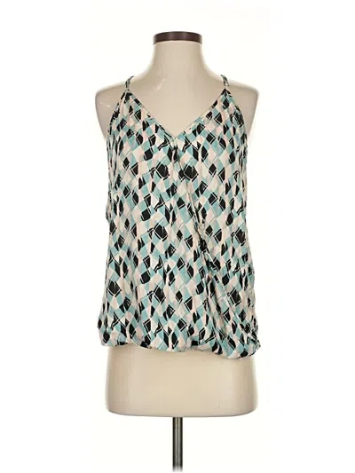 Pre-owned Lucky Brand Tank Top Teal Halter Neckline Tops In Blue