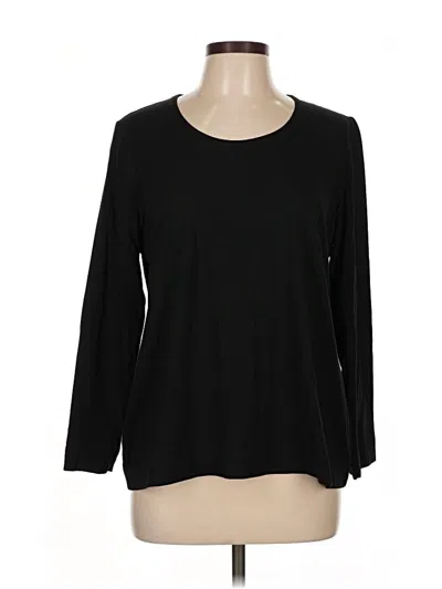 Pre-owned Chico's 3/4 Sleeve T-shirt In Black