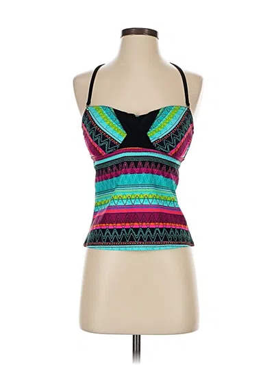 Pre-owned Athleta Tank Top Teal Halter Neckline Tops In Blue