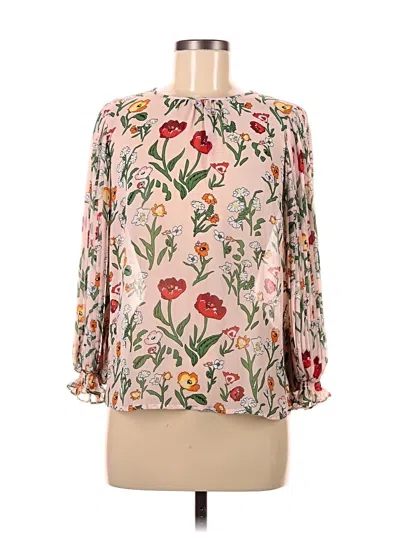 Pre-owned Eva Mendes By New York & Company 3/4 Sleeve Blouse In Pink