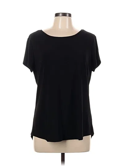 Pre-owned Roz & Ali Short Sleeve Top Black Scoop Neck Tops