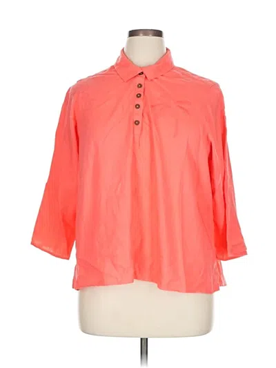 Pre-owned Calypso St Barth 3/4 Sleeve Button Down Shirt In Orange