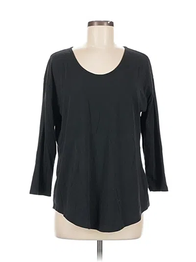 Pre-owned Lands' End 3/4 Sleeve T-shirt In Black