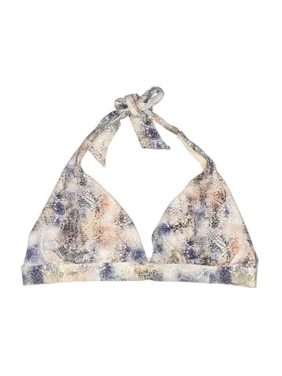 Pre-owned Victoria's Secret Swimsuit Top Ivory Print Pattern Swimwear In White