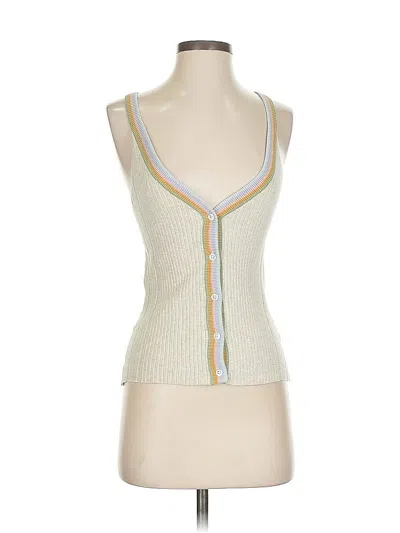 Pre-owned 27 Miles Sleeveless Top Ivory Sweetheart Neckline Tops In White
