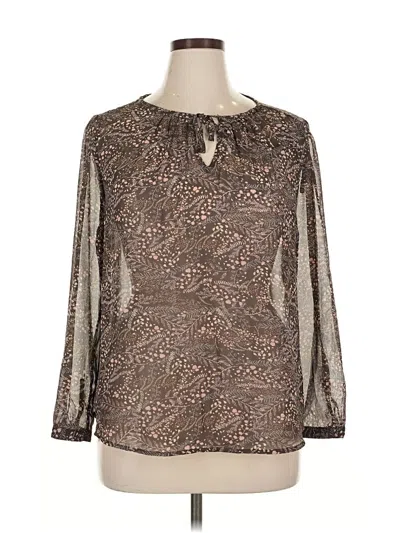 Pre-owned Ann Taylor Loft Long Sleeve Blouse In Brown