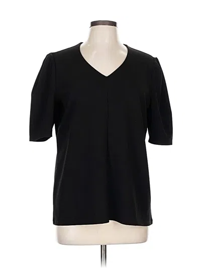 Pre-owned Chico's Short Sleeve Blouse In Black