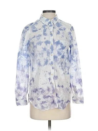 Pre-owned Pilcro Long Sleeve Blouse In Blue