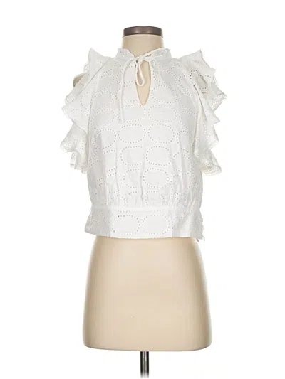 Pre-owned Pearl By Lela Rose Sleeveless Blouse In White