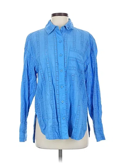 Pre-owned On 34th Long Sleeve Button Down Shirt In Blue