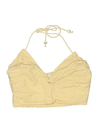 Pre-owned Zara Halter Top Tan Halter Neckline Tops In Brown