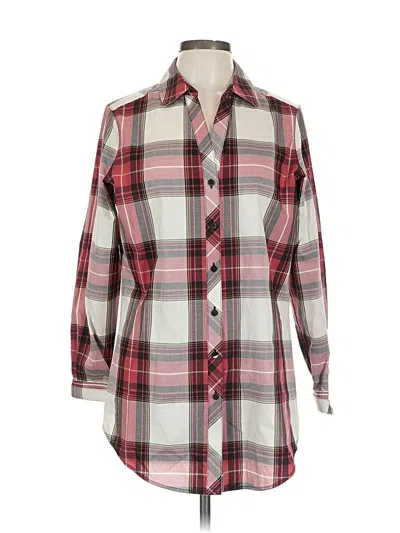 Pre-owned Foxcroft 3/4 Sleeve Button Down Shirt In Gray