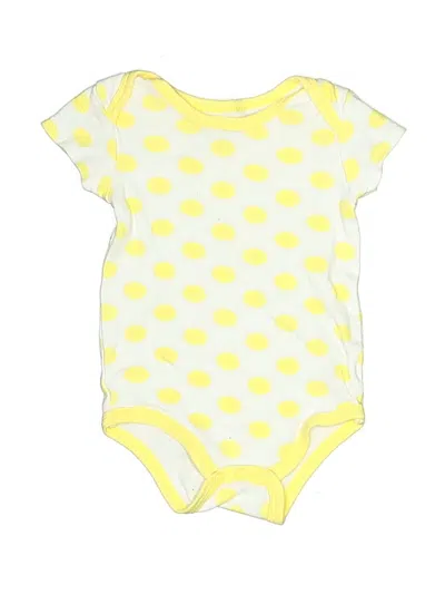 Pre-owned Luvable Friends Babies' Short Sleeve Onesie In Yellow