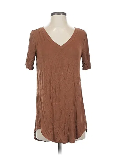 Pre-owned Zenana Short Sleeve T-shirt In Brown