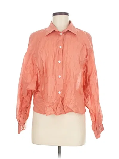 Pre-owned Banana Republic Factory Store 3/4 Sleeve Button Down Shirt In Orange