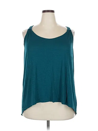 Pre-owned Maurices Tank Top Teal Cold Shoulder Neckline Tops In Blue